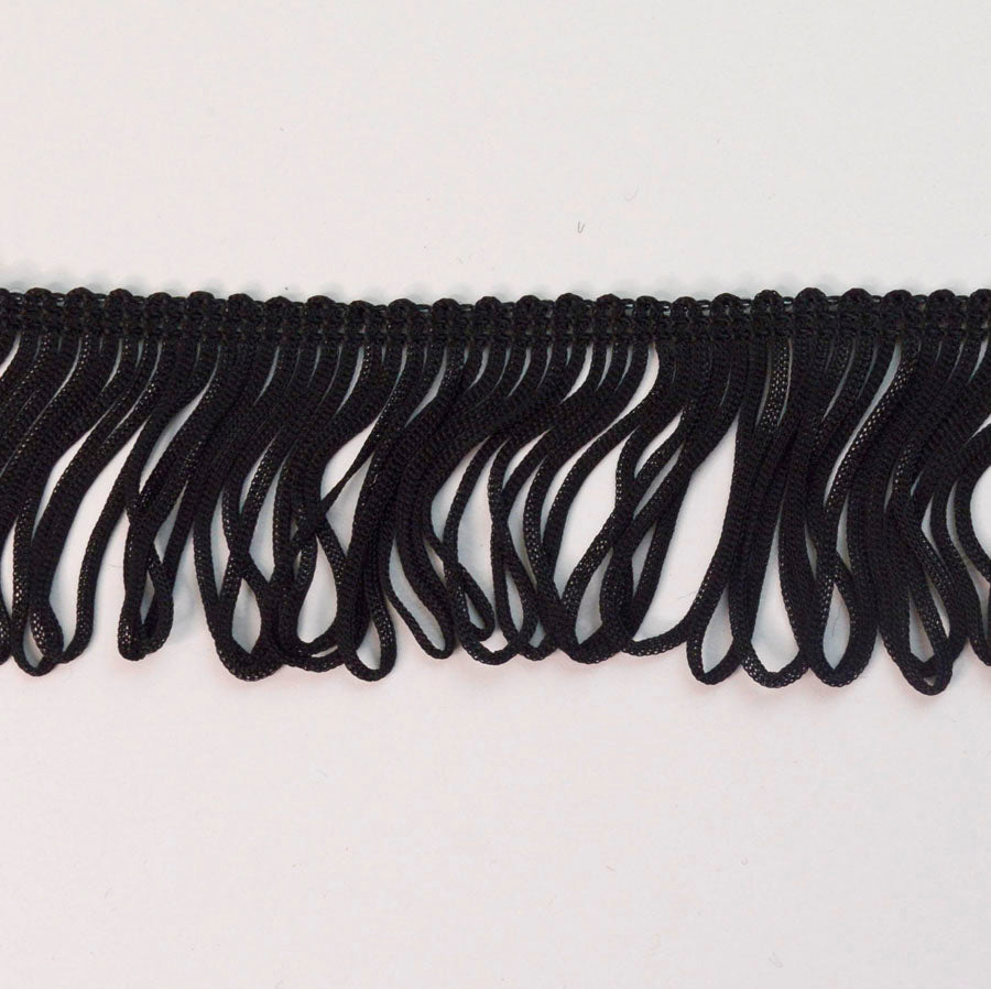 Loop Fringe Trim Edging Black Sewing Craft Fabric S