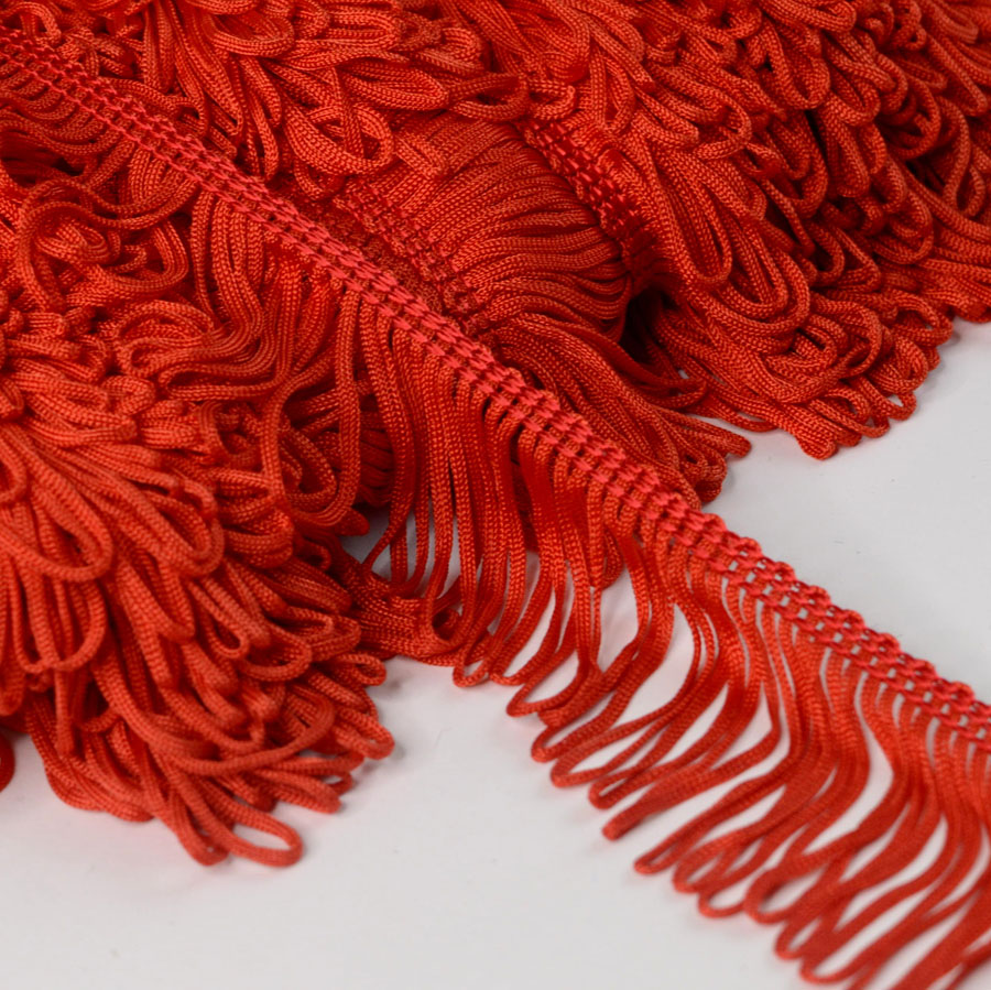 Loop Fringe Trim Edging Red Sewing Craft Fabric Cu