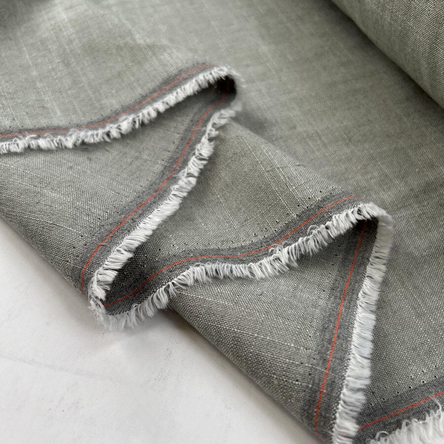 Lorenzo Linen Mix Khaki Green Viscose Polyester Plain Woven Dress Fabric Fold