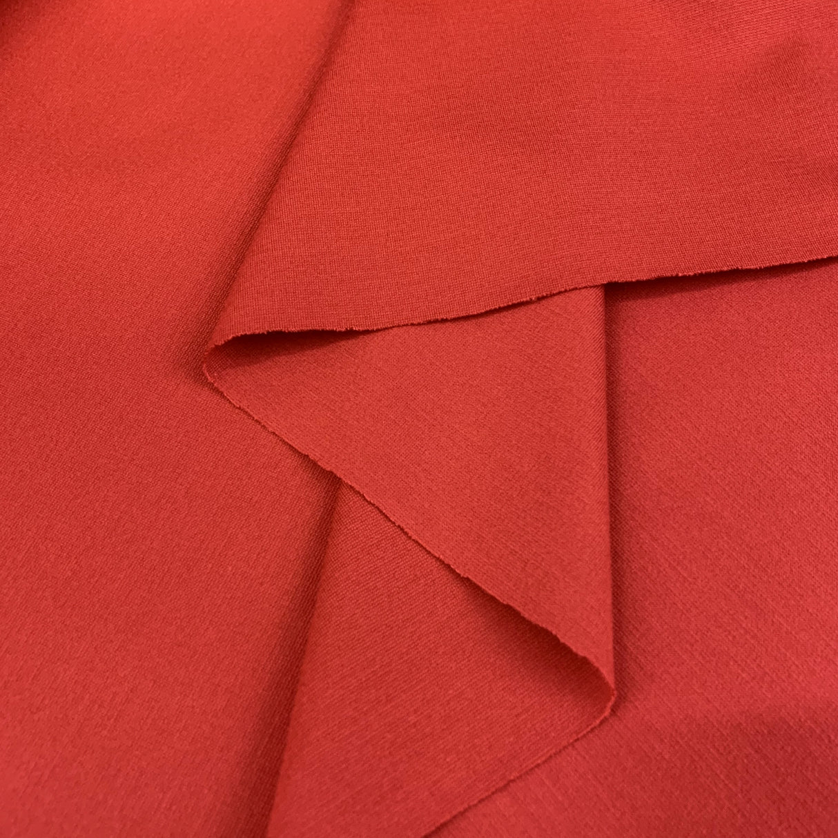Luxury Ponte Scarlet Red Plain Double Knitted