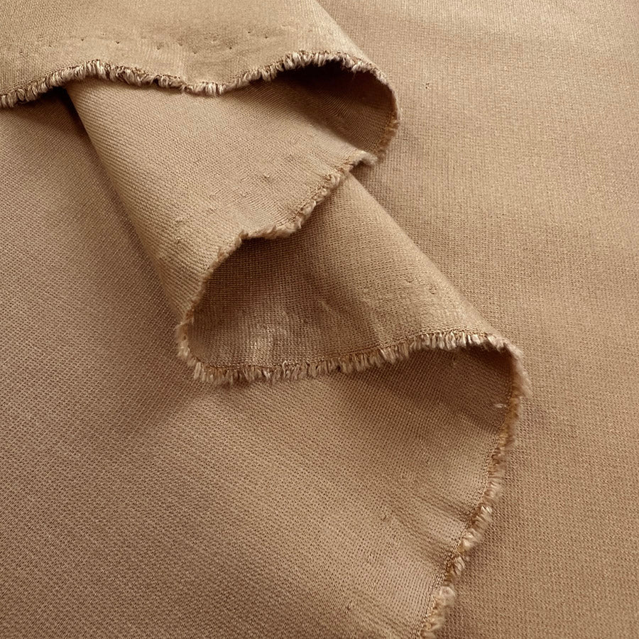 Luxury Ponte Camel Oeko Tex Dressmaking Fabric Fold