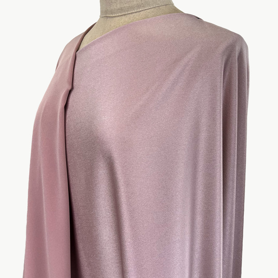 Luxury Satin Backed Crepe Baby Pink Dressmaking Fabric Side