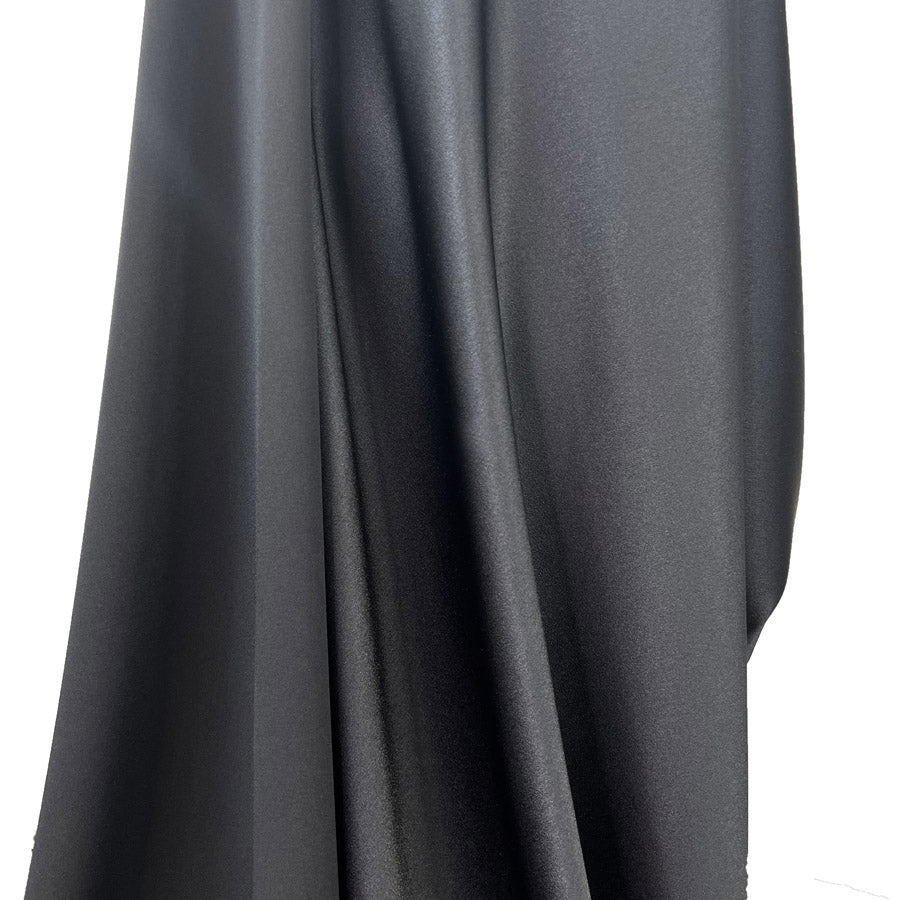 Luxury Satin Backed Crepe Black Pink Dressmaking Fabric Drape