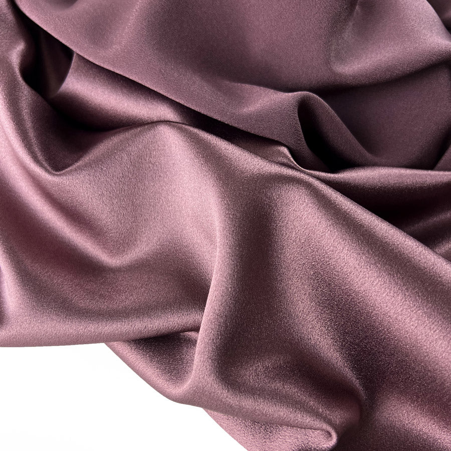 Luxury Satin Backed Crepe Dark Dusky Pink Dressmaking Fabric