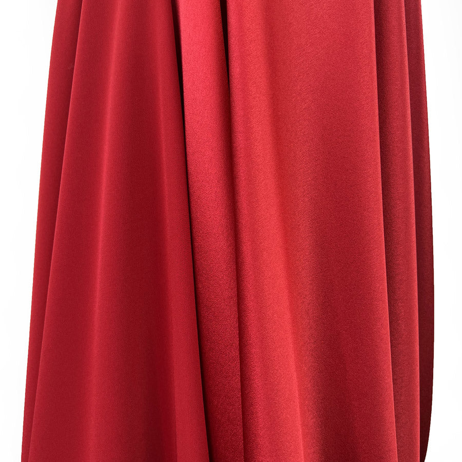 Luxury Satin Backed Crepe Red Dressmaking Fabric Drape