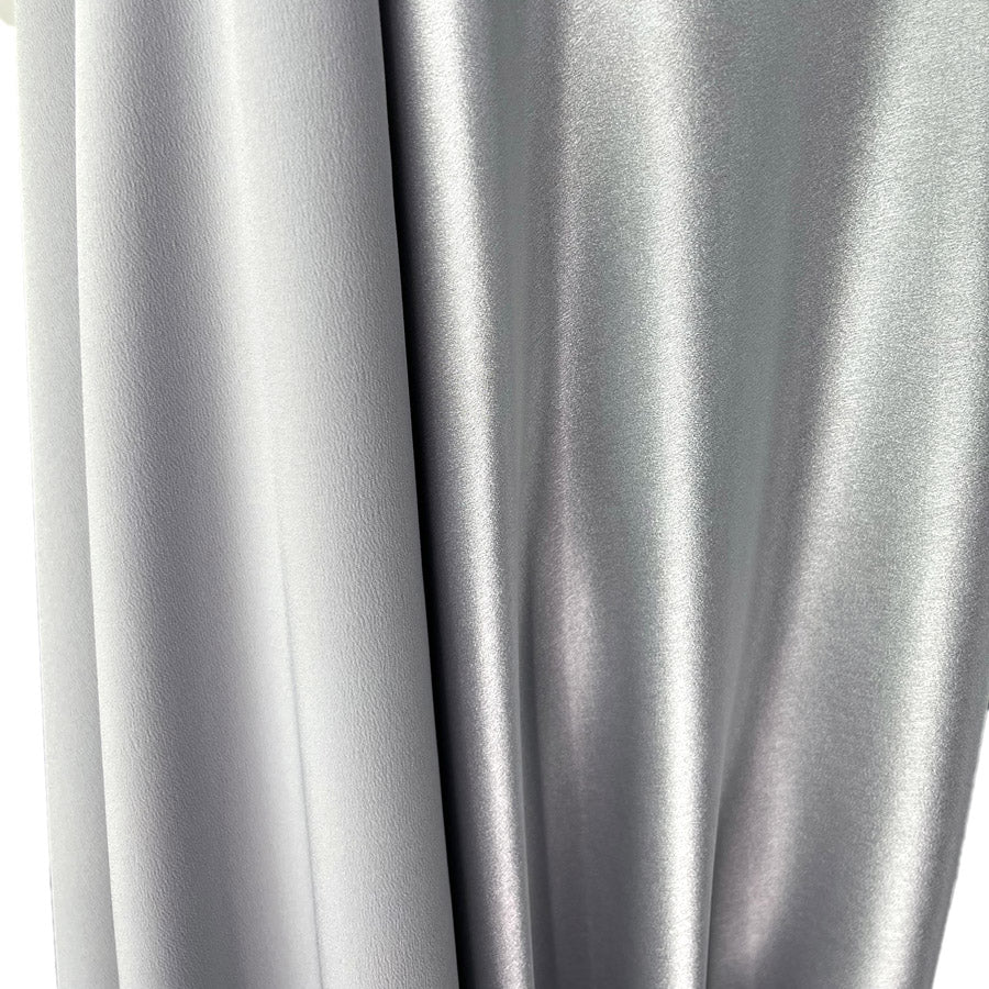 Luxury Satin Backed Crepe Silver Dressmaking Fabric Drape