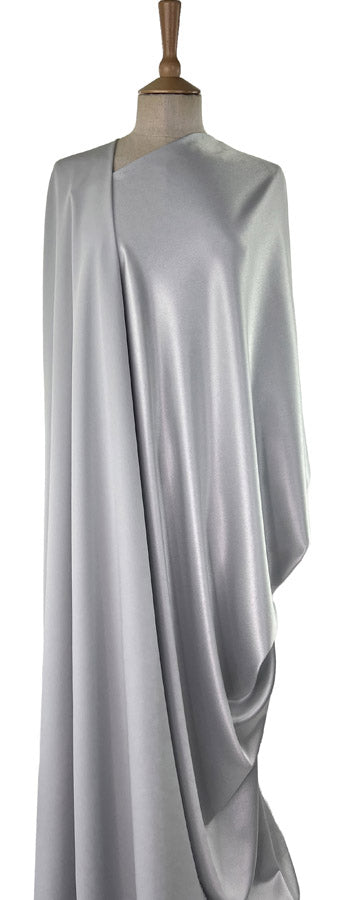 Luxury Satin Backed Crepe Silver Dressmaking Fabric Mannequin