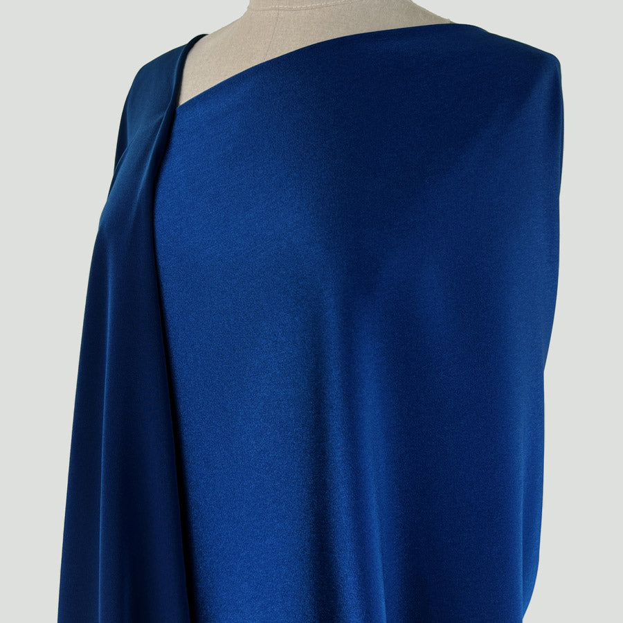 Luxury Satin Backed Crepe Teal Dressmaking Fabric Side