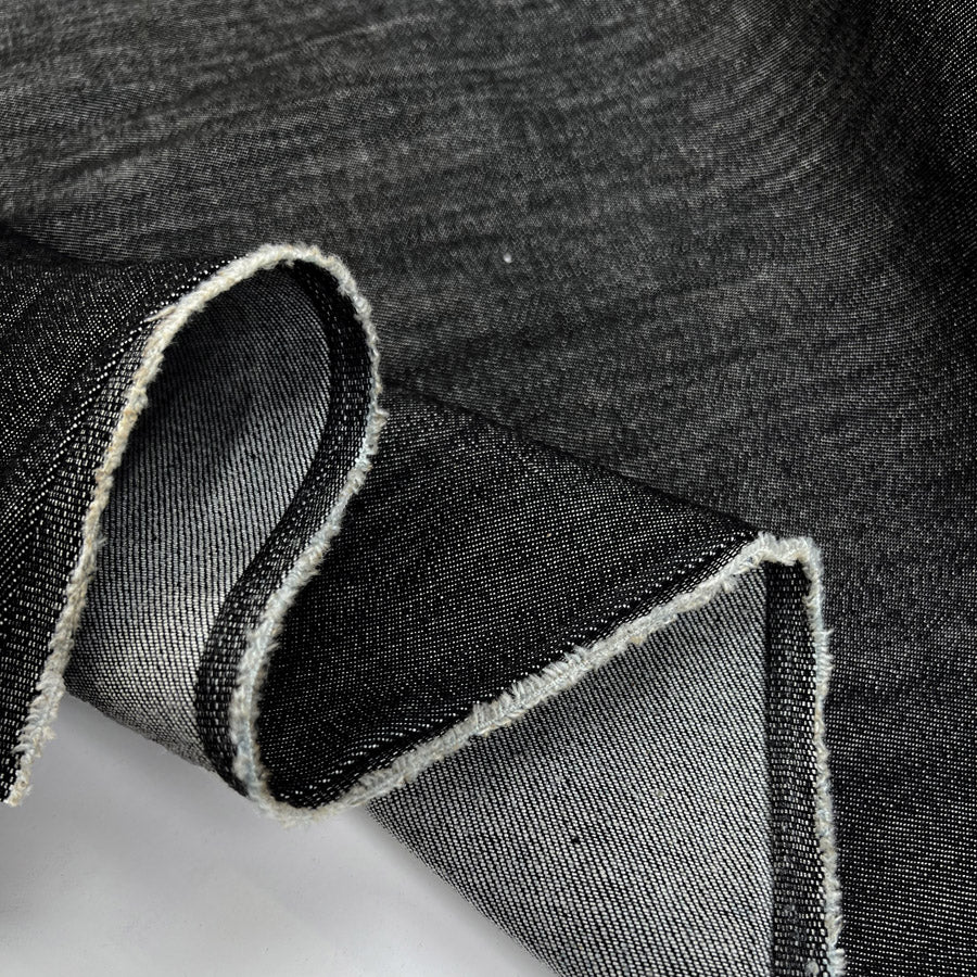 Mad Max 12 2oz Black Denim Cotton Elastane Jean Fabric Fold