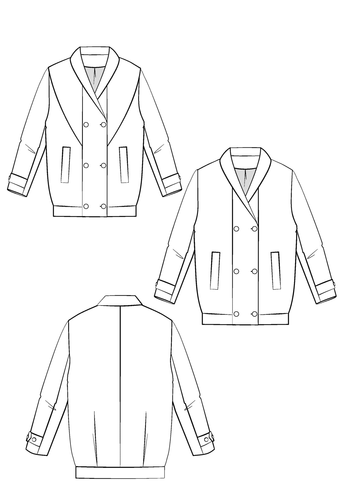 Maison Fauve Cliff Coat Pattern Sketch