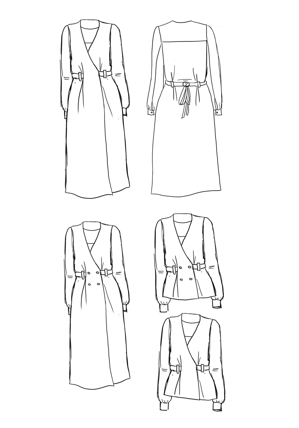 Maison Fauve Soho Wrap Dress Pattern Sketch