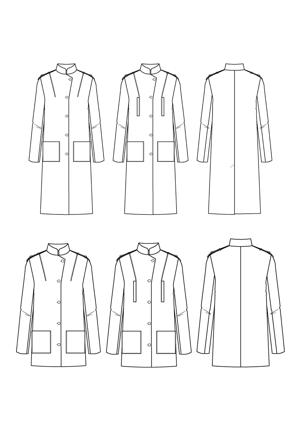 Maison Fauve Tigris Coat Pattern Sketch
