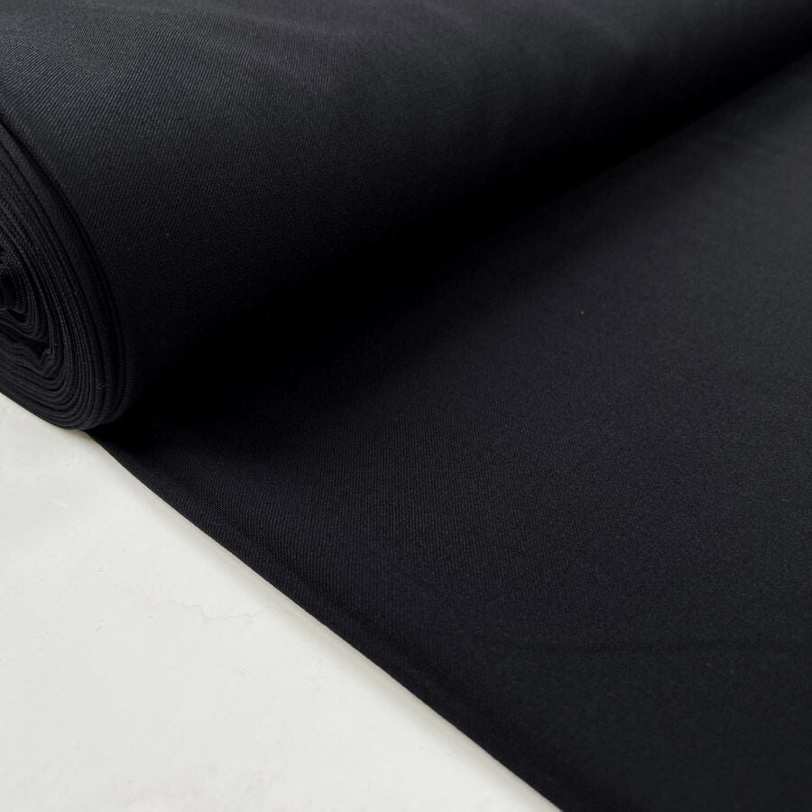 Malham Navy Wool British Fine Woven Suiting Fabric Bolt