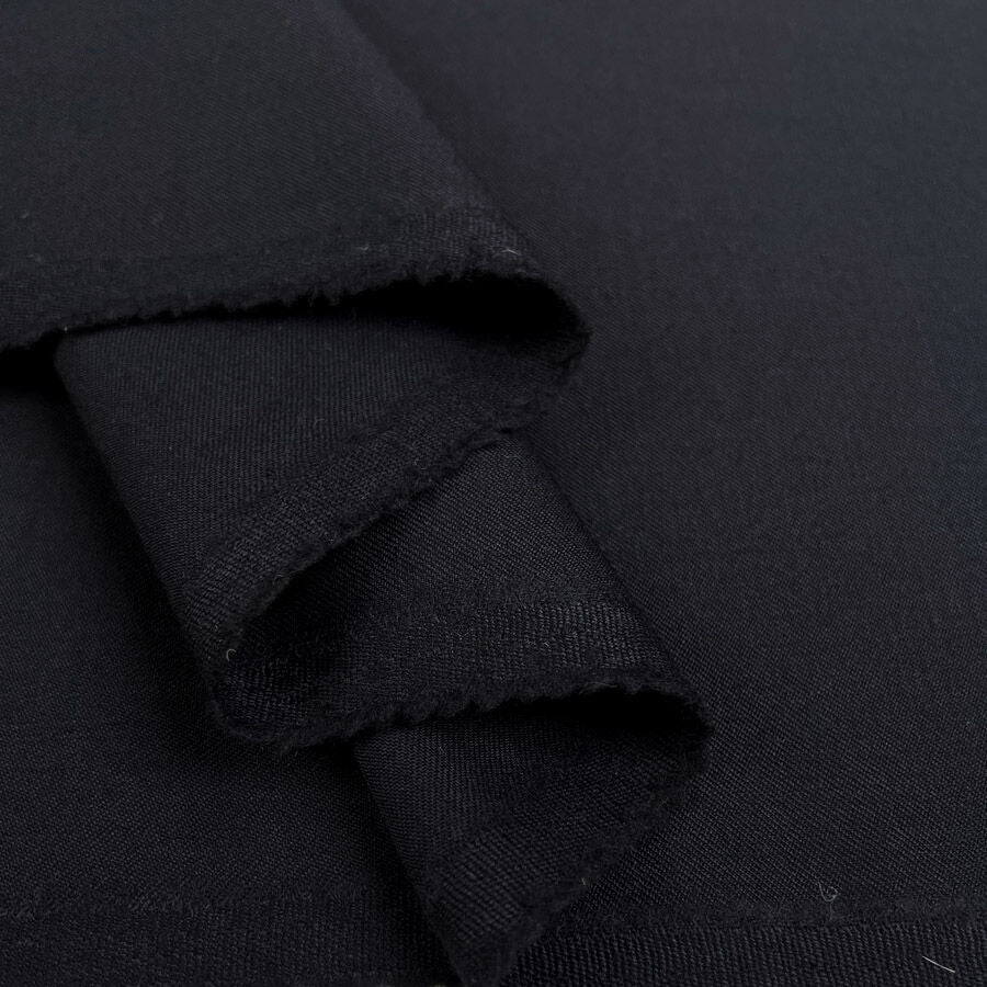 Malham Navy Wool British Fine Woven Suiting Fabric Fold