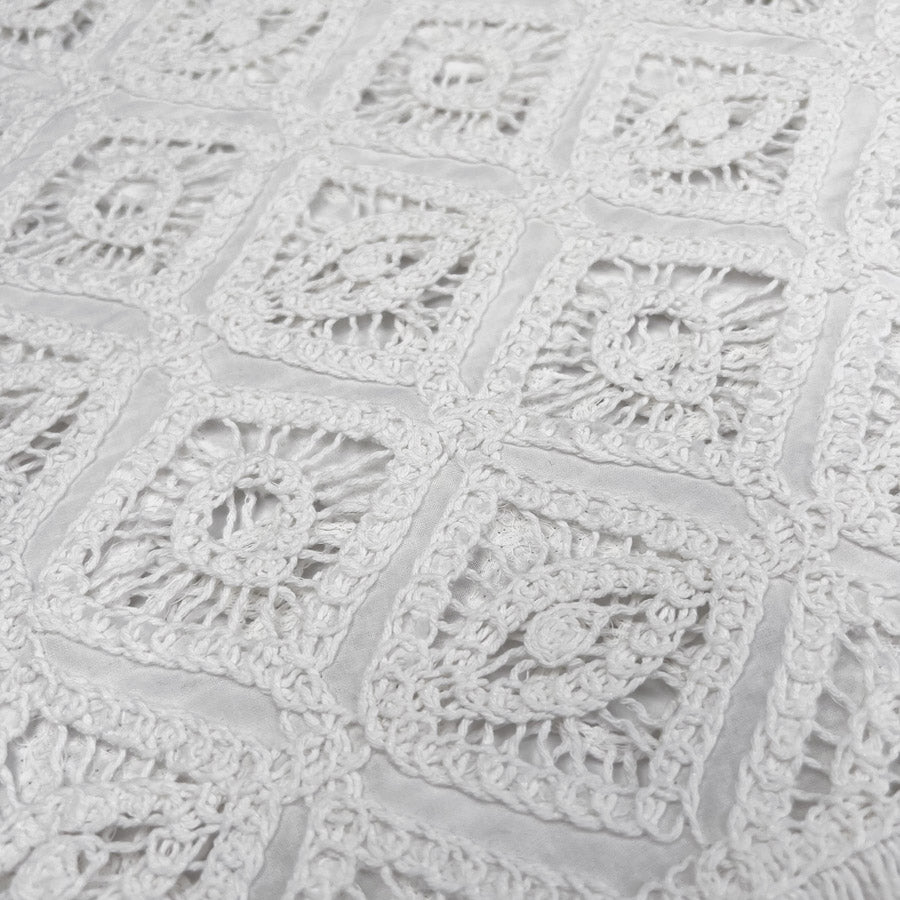 Martinique White Cotton Embroidered Summer Kaftan Holiday Dress Wear Fabric