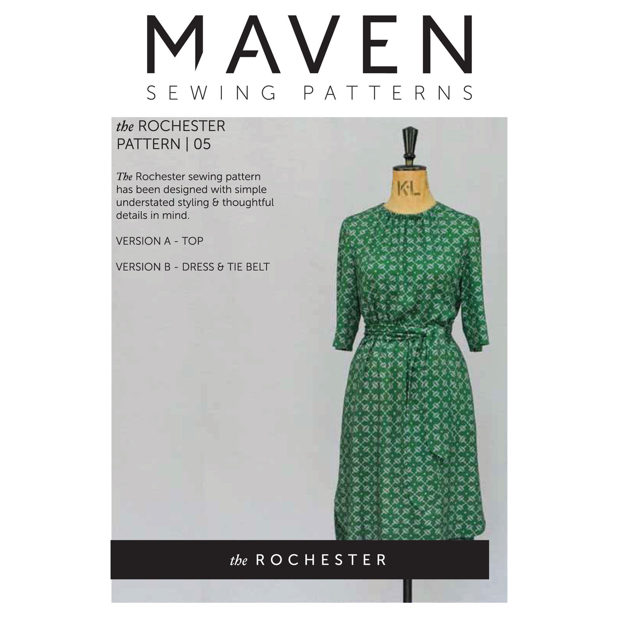 Maven Rochester Dress And Top Pattern Cover