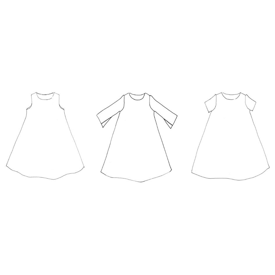 Merchant Mills Trapeze Dress Pattern Sizes 8 18 Sketch