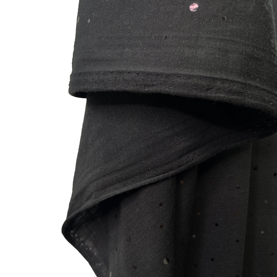 Midnight Glitz Sequin Black Polyester Jersey Dress Fabric Fold