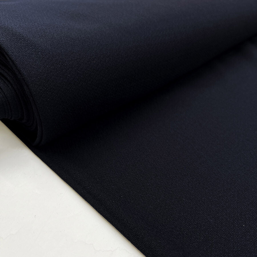 Minster Wool Polyester Navy Plain British Suiting Fabric Bolt
