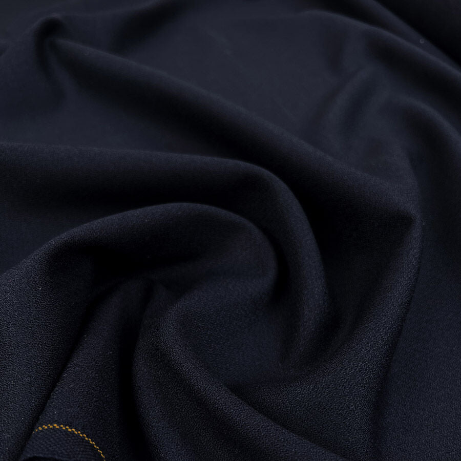 Minster Wool Polyester Navy Plain British Suiting Fabric