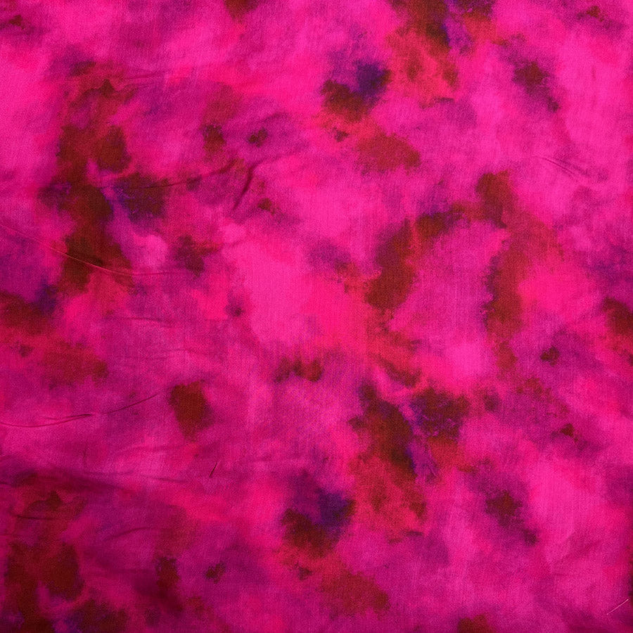 Misty Satin Pink Viscose Abstract Tie Dye Dress Fabric