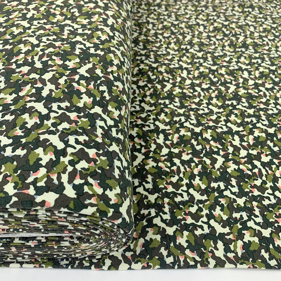 Mode Green Camouflage Design Khaki Modal Elastane Knitted Jersey Fabric Roll Fabric Photo 2