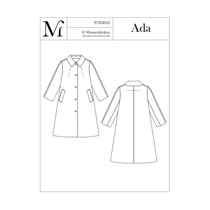 Monsterfabriken Ada Coat Sewing Pattern Cover