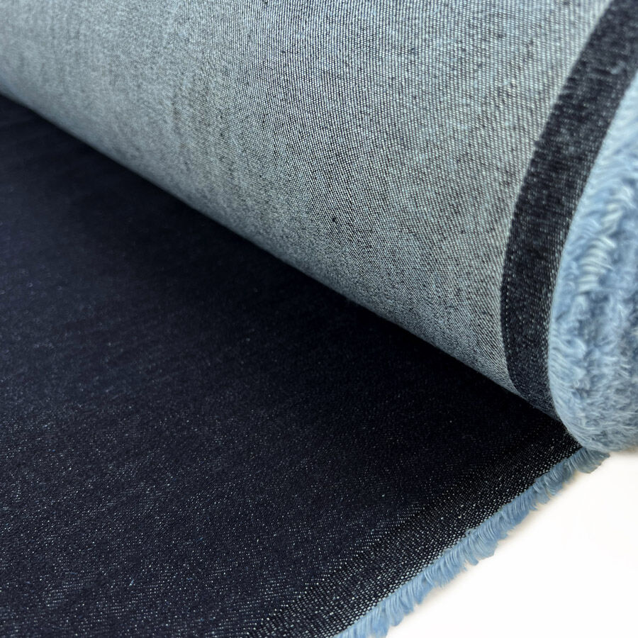 Monza Denim 11oz Deep Blue Cotton Elastane Stretch Woven Trouser Fabric Roll