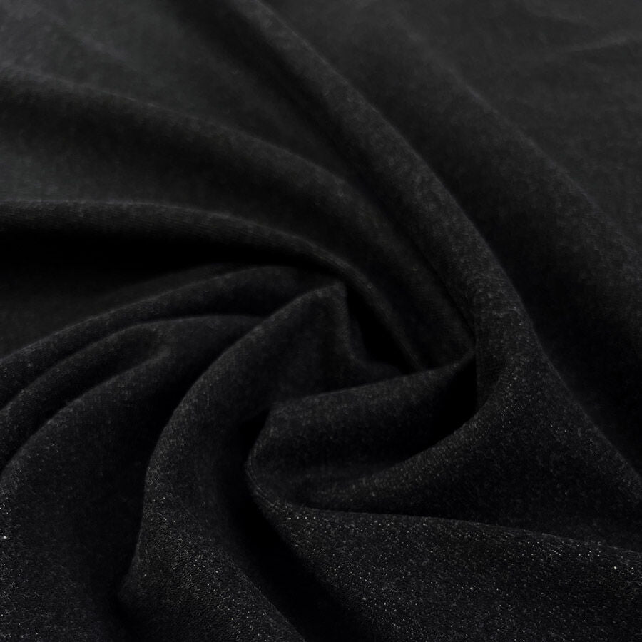 Monza Denim 12 7oz Black Cotton Elastane Stretch Woven Trouser Fabric
