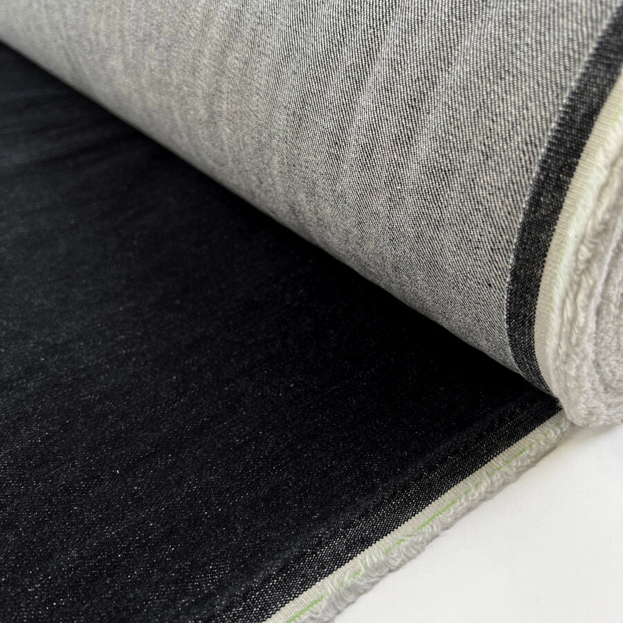 Monza Denim 12 7oz Dark Indigo Cotton Elastane Stretch Woven Trouser Fabric Roll
