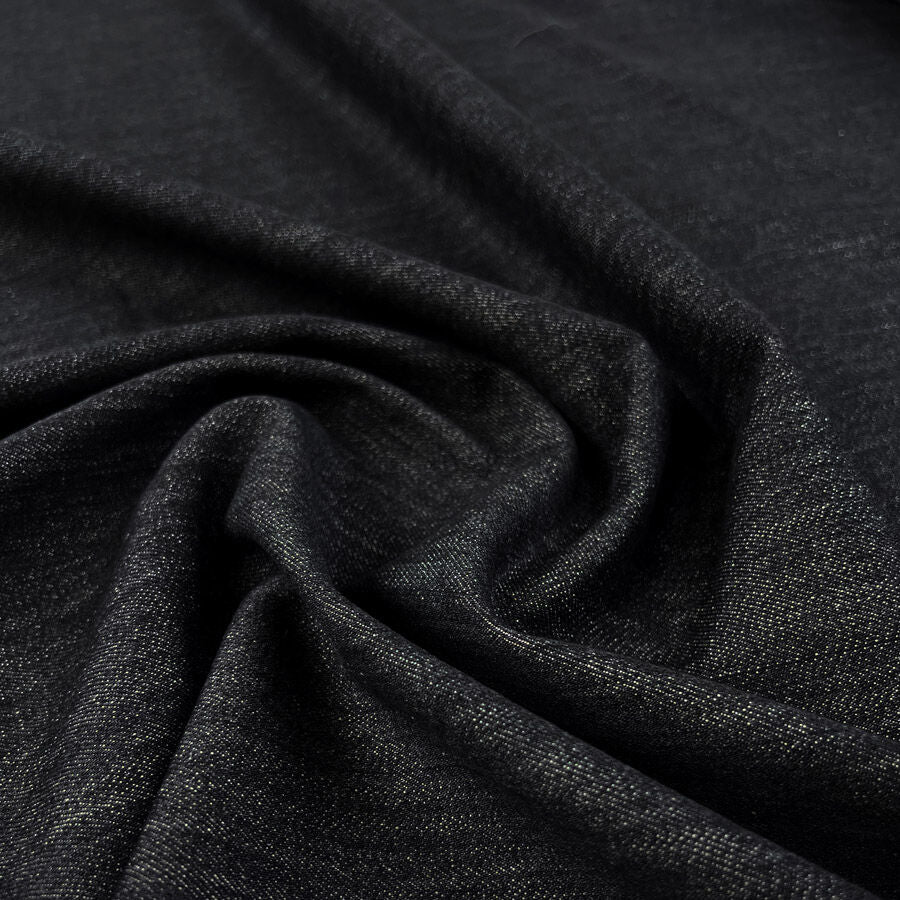 Monza Denim 14oz Charcoal Cotton Elastane Stretch Woven Trouser Fabric