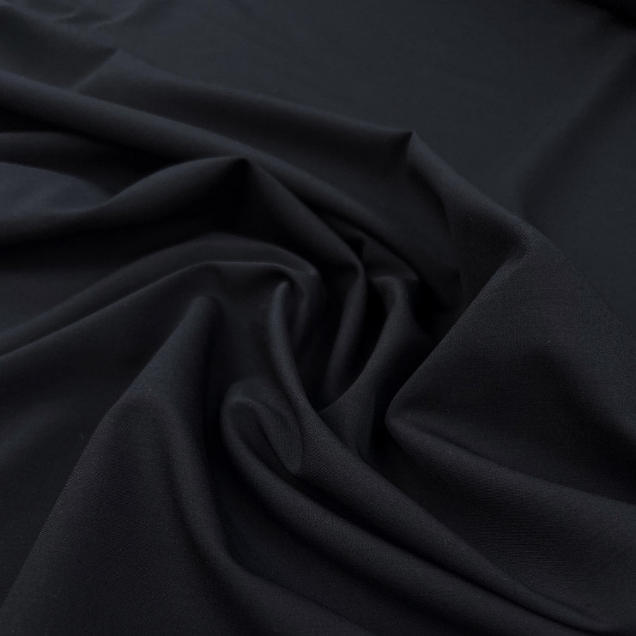 Mr Smith Dark Navy Plain Woven Wool Suiting Fabric
