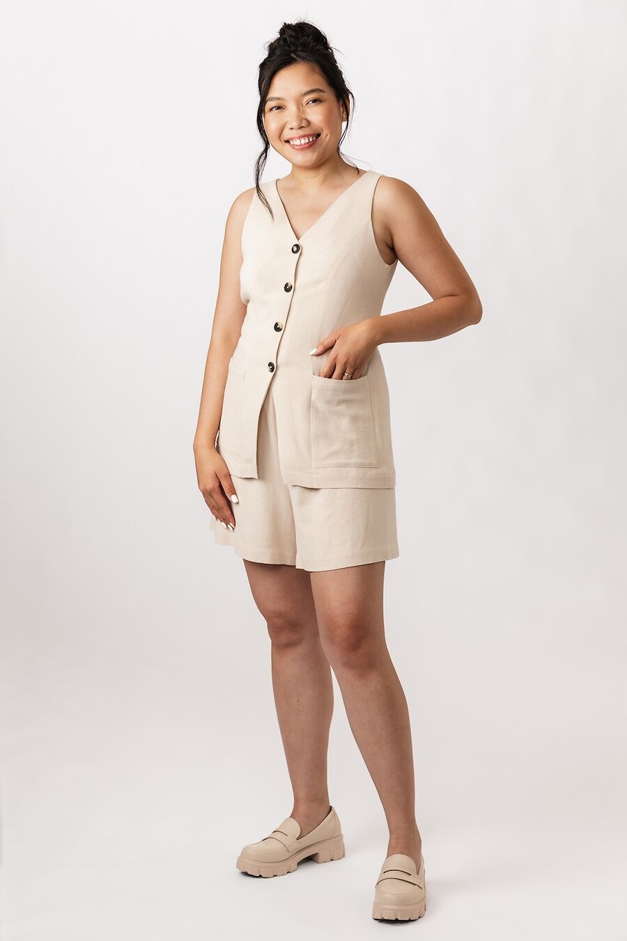 Named Asteri Button Down Dress Vest Pattern 10