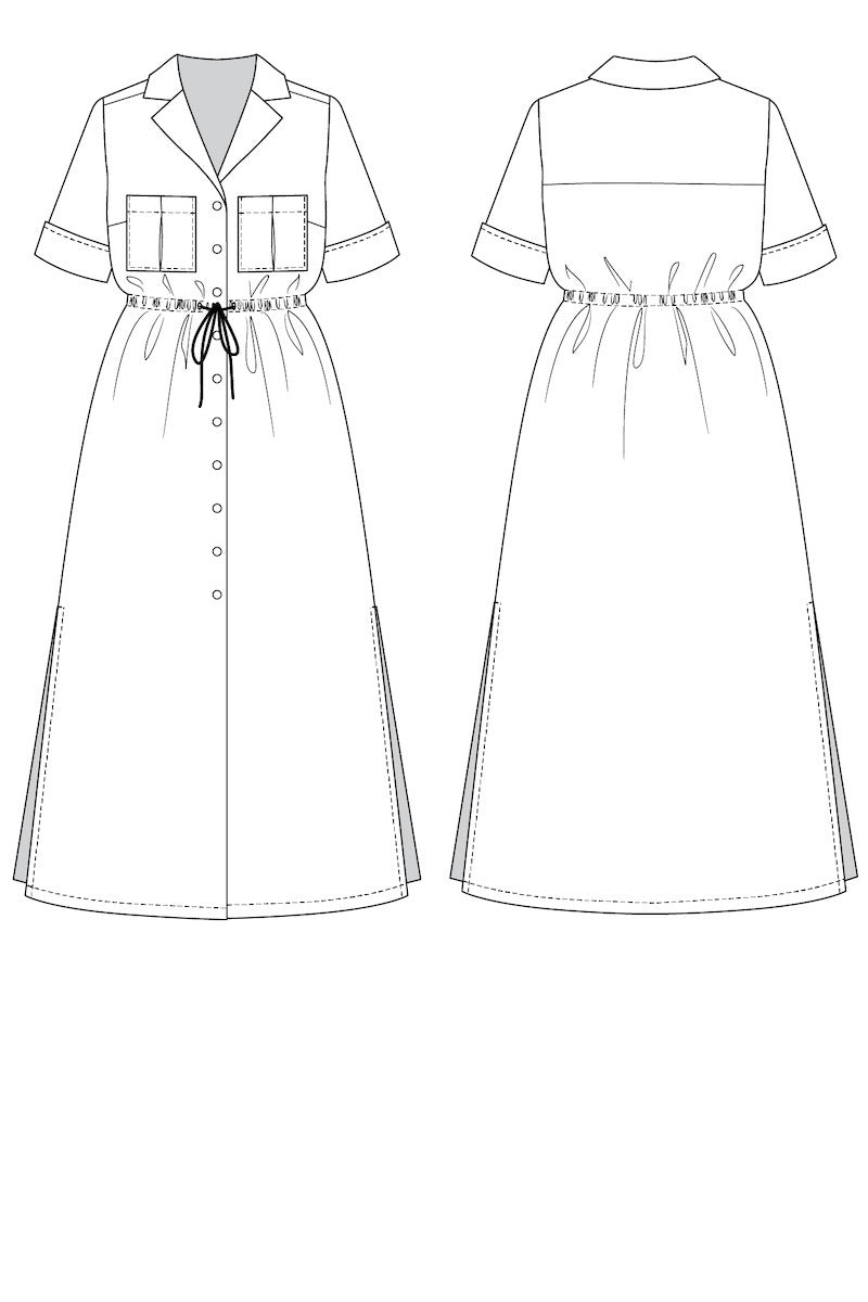 Named clothing reeta shirt dress pattern sketch
