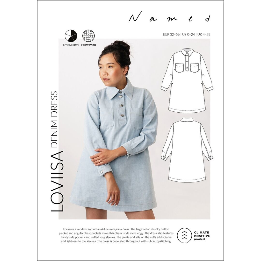 Named Loviisa Denim Dress Pattern Cover