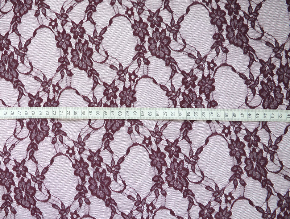Naughty But Nice Polyester Lace Burgundy Fabric S