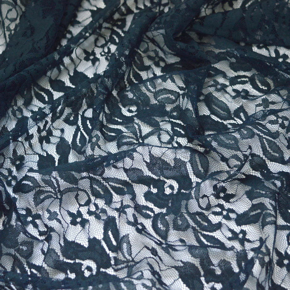 Naughty But Nice Polyester Lace Navy Fabric Cu