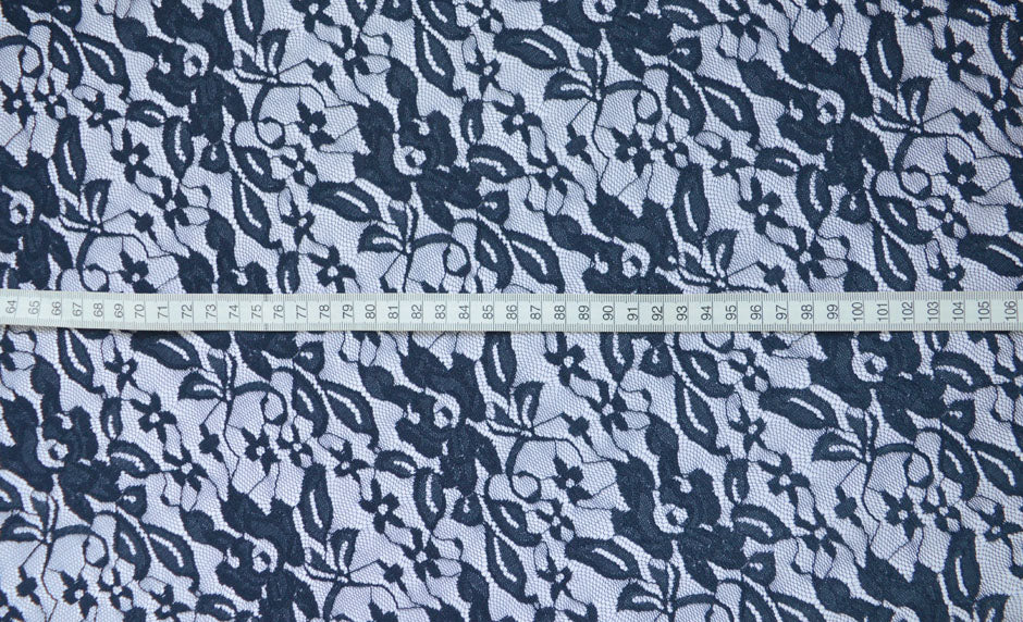 Naughty But Nice Polyester Lace Navy Fabric S