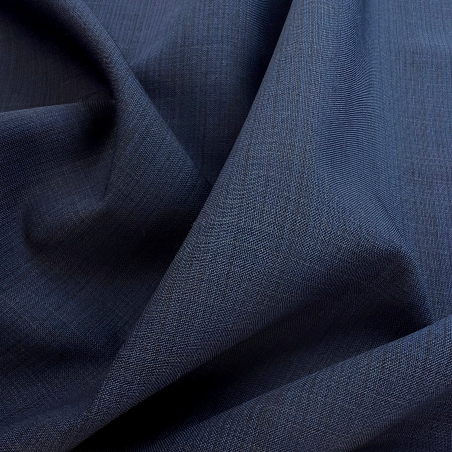 Navy Italian Fine Wool Shirting Fabric Officer Class