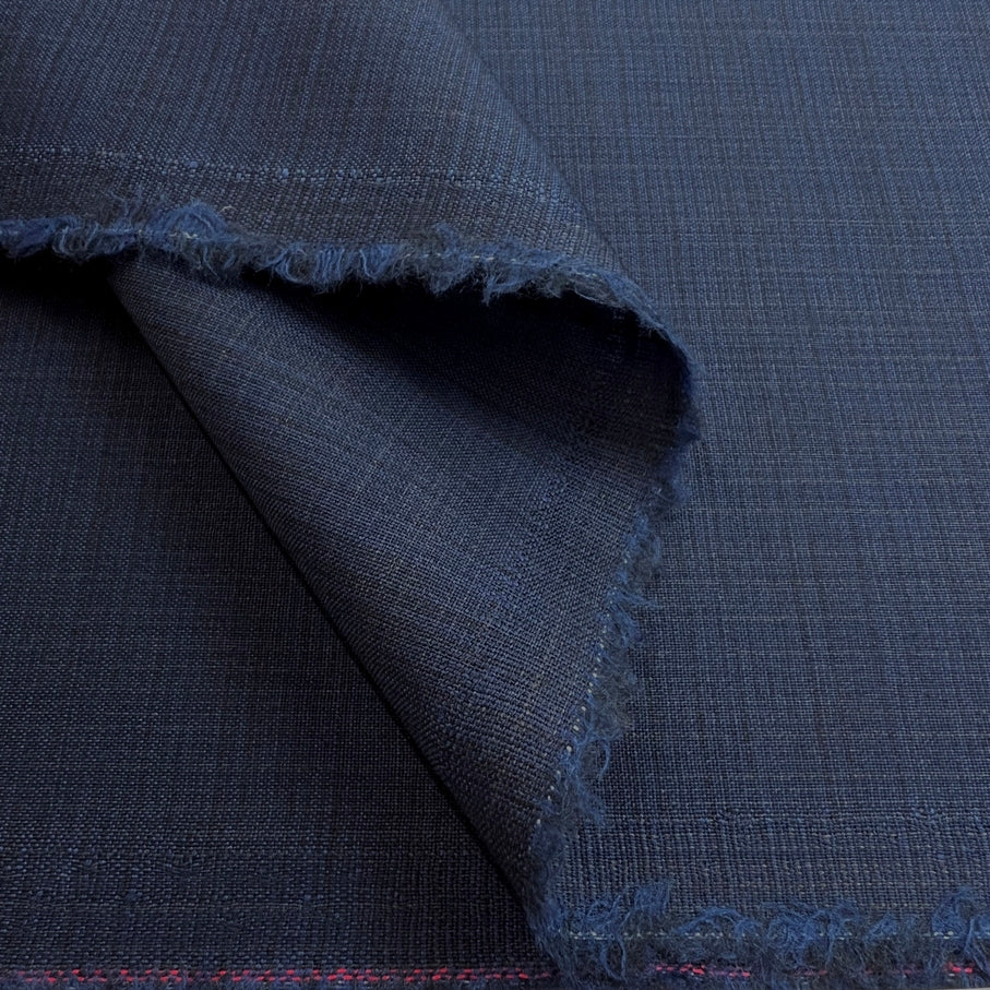 Navy Italian Fine Wool Shirting Fabric Officer Class Fold