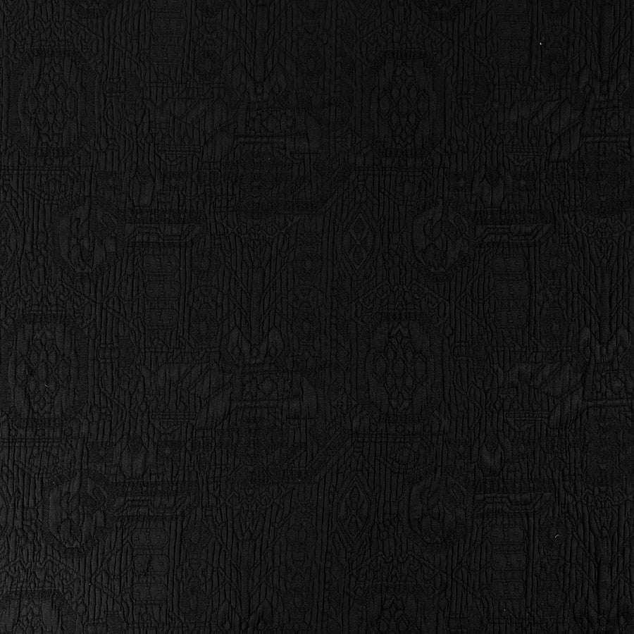 Nera Black Polyester Italian Abstract Quilting Fabric