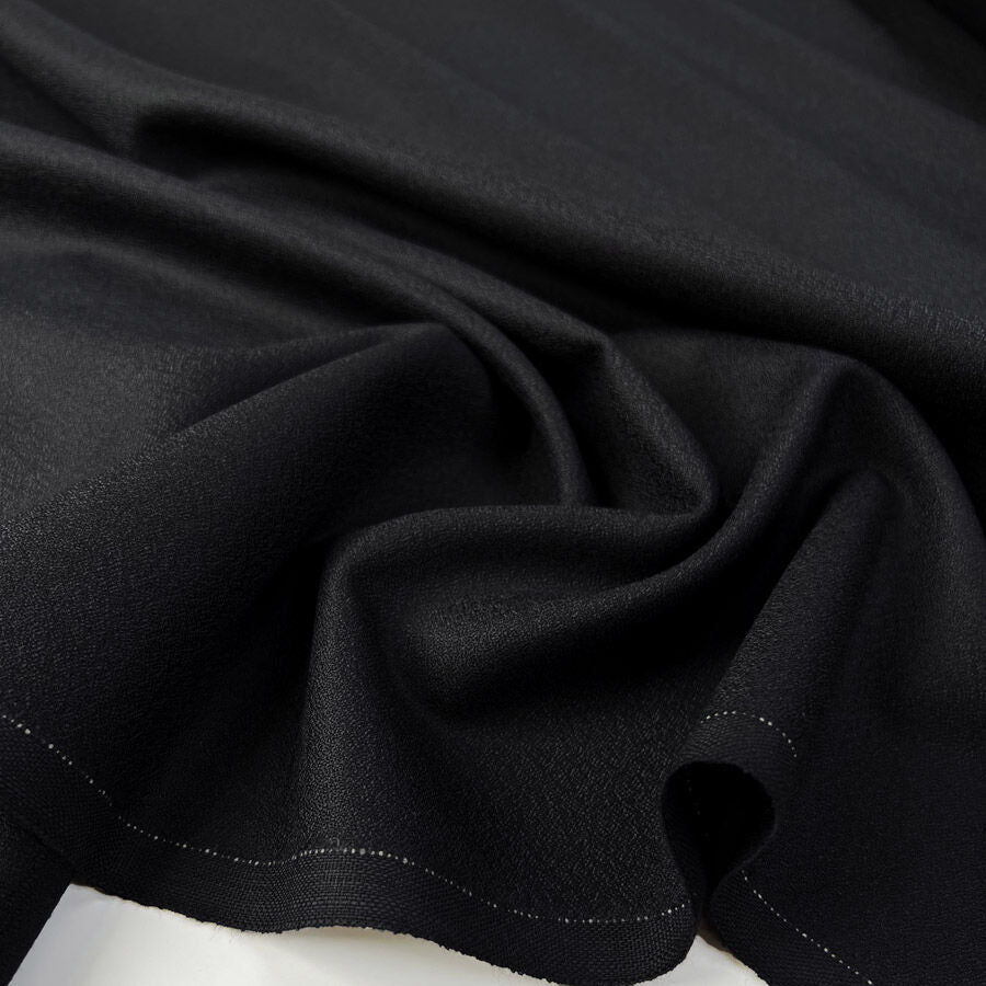 Night Rider Black Wool Italian Fine Suiting Fabric