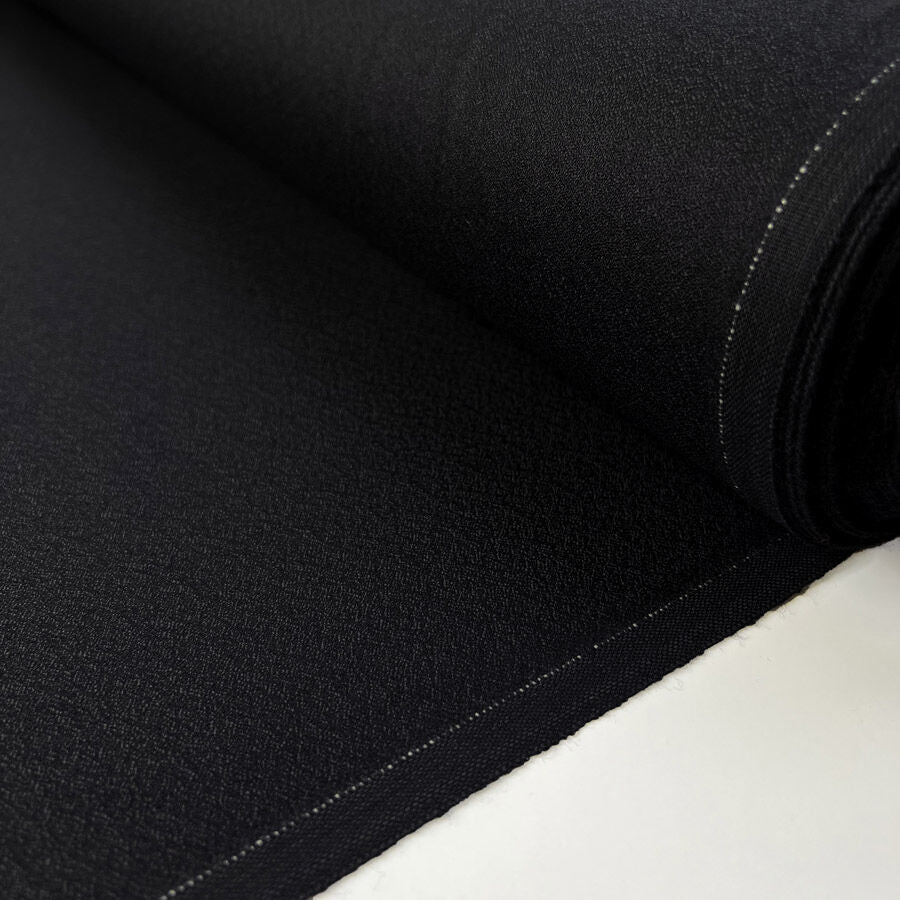 Night Rider Black Wool Italian Fine Suiting Fabric Roll