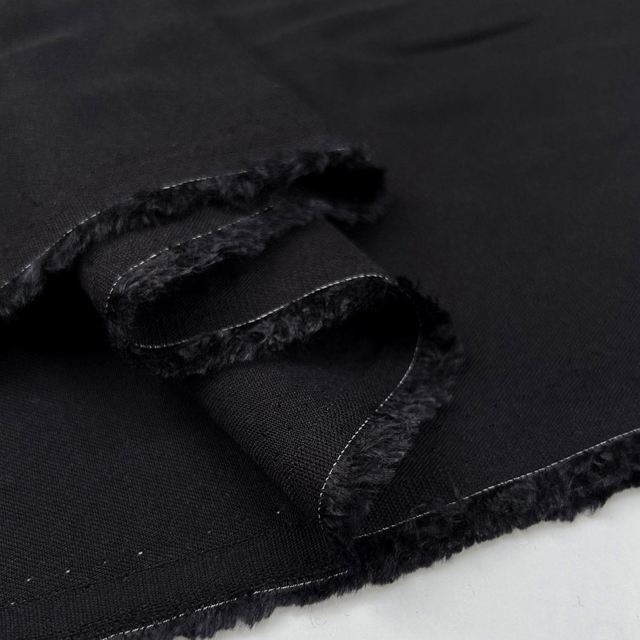 Oliver Viscose Twill Black Plain Fine Lightweight Dress Woven Fabric Fold