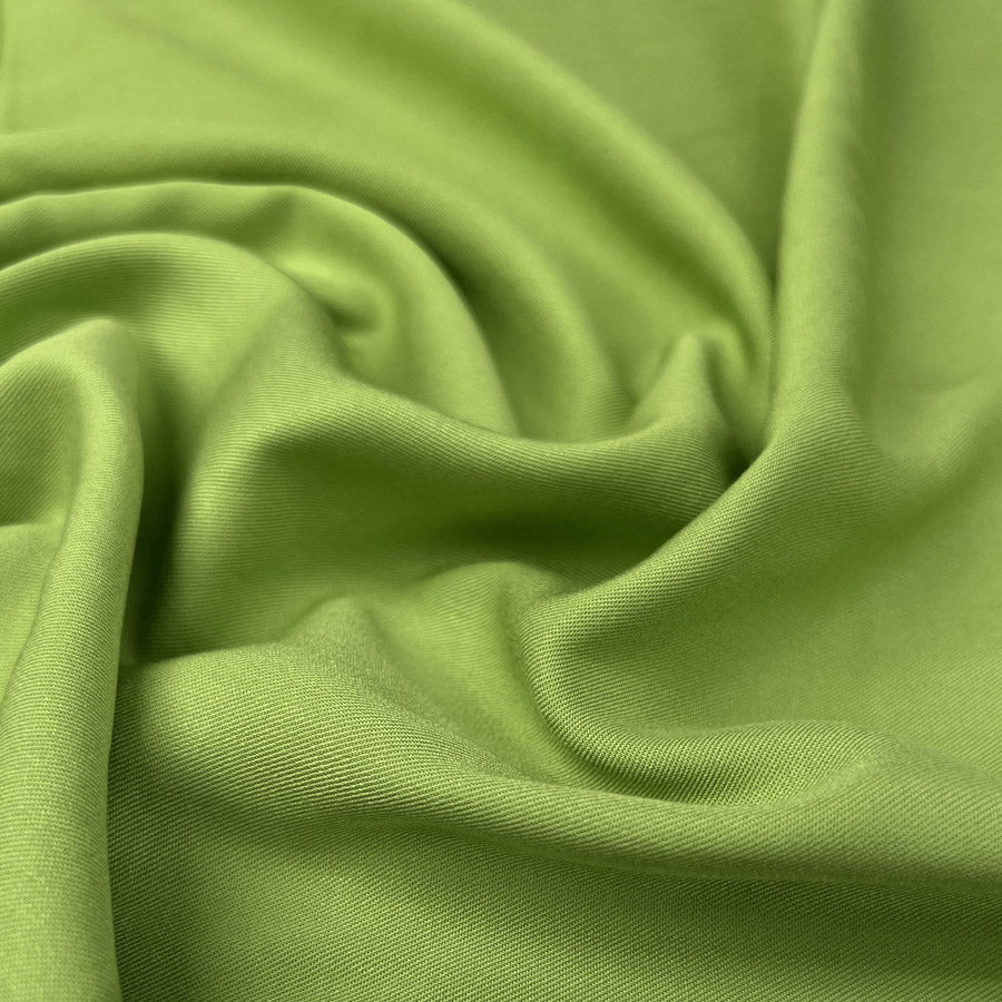 Oliver Viscose Twill Lime Green Plain Fine Lightweight Dress Woven Fabric