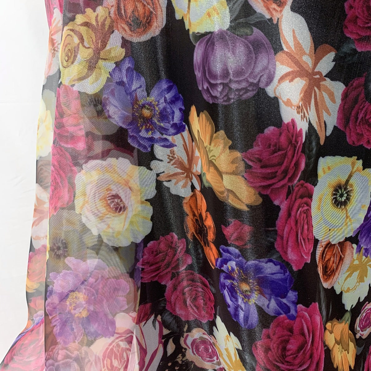 Organza Floral Printed Floral Cover Up Fabric Drape