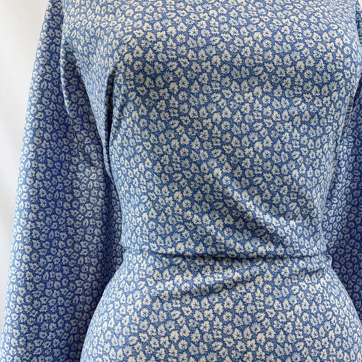 Pima Cotton Lawn Leaf Sky Fine Cotton Lawn Leaf Pattern Close Up Drape Long Fabric Photo Custom