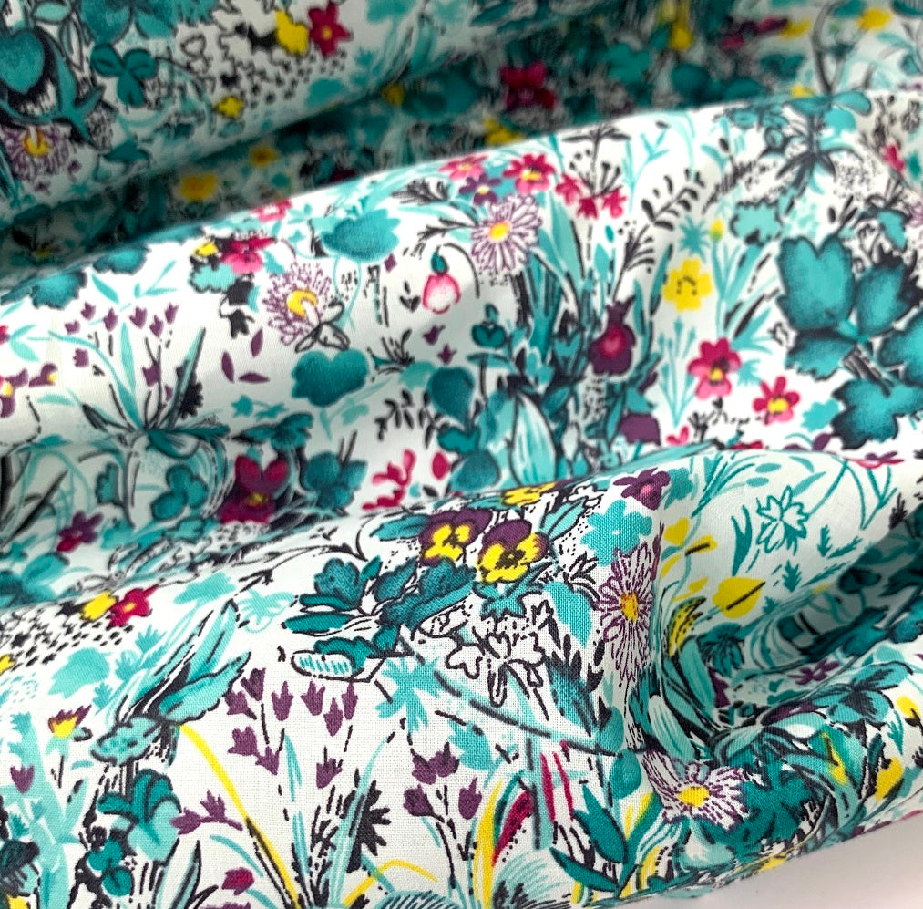 Pima Cotton Lawn Shakespeare Teal