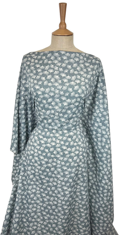 Pima Cotton Lawn Dressmaking Fabric Midnight Fall Grey Dress
