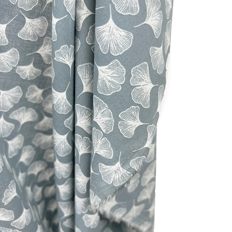 Pima Cotton Lawn Dressmaking Fabric Midnight Fall Grey Hang